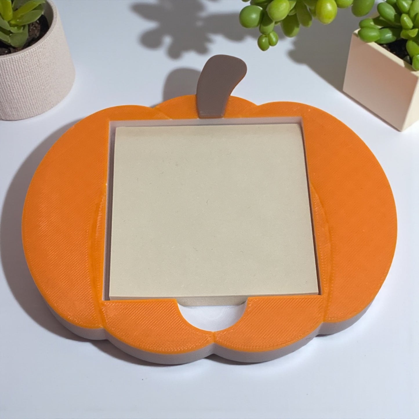Pumpkin 3D printed sticky note holder