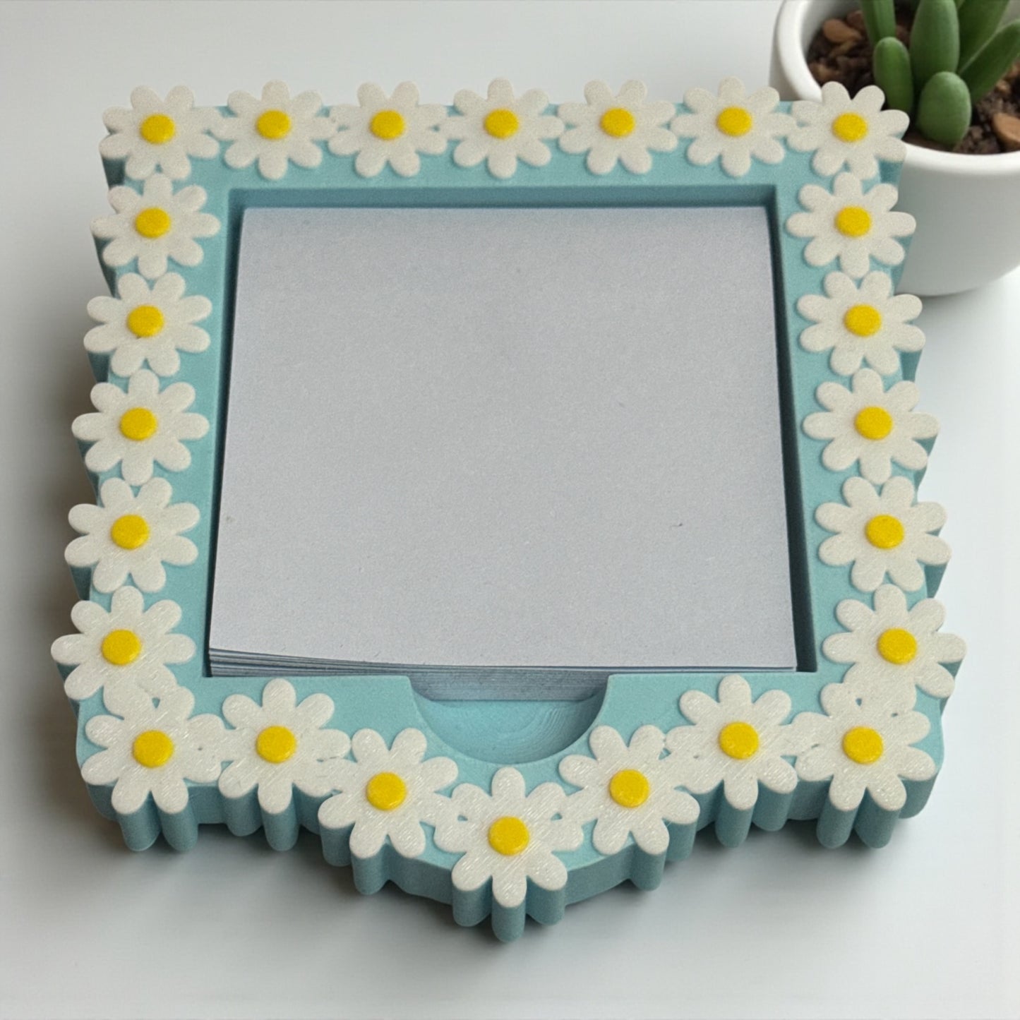 Daisy Blue 3D printed sticky note holder
