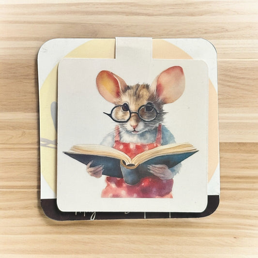 Mouse in Apron Holographic Magnetic Bookmark